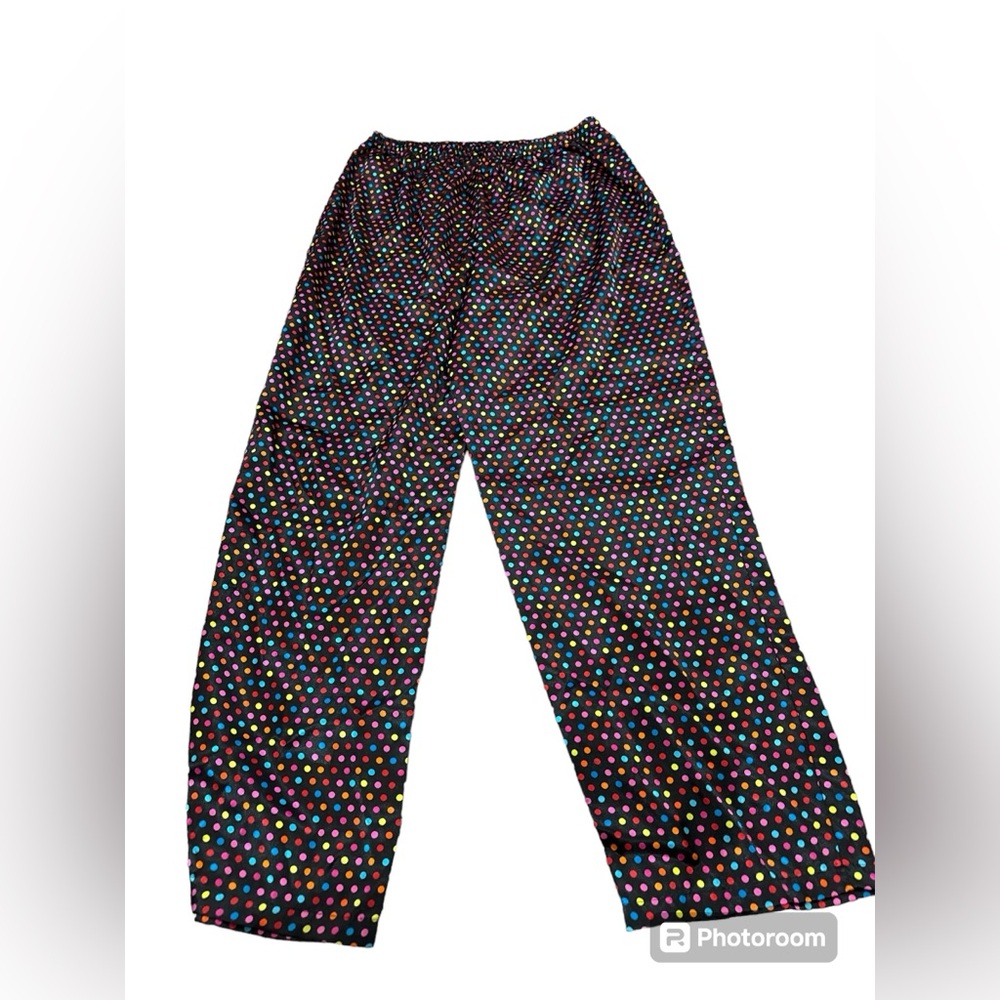Multi Colored Poka Dots Elastic Waist Pajama Pants Women’s Size Large